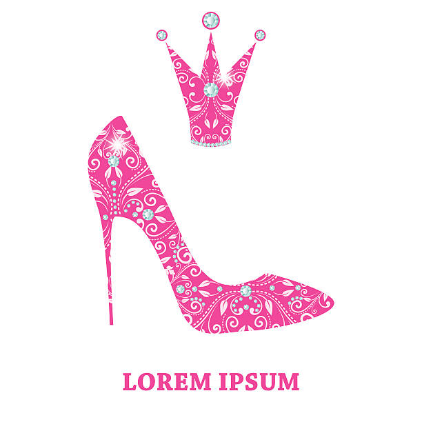 istock glamour design elements of magenta shoe and crown 544751208