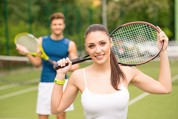 istock Skillful young athlete playing tennis with joy 544751396