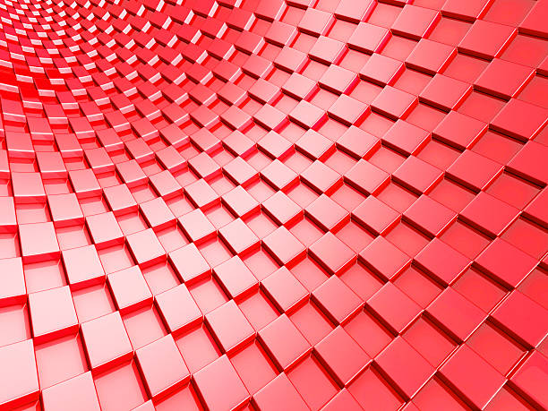 istock Elegant red metallic cubes background 544752766