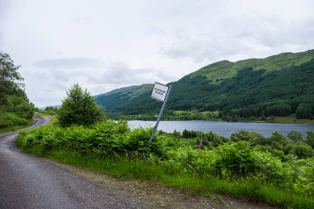 istock Scottish passing place road sign 544794394