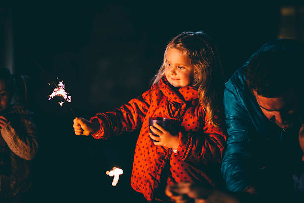 istock Little Girl Playing With a Sparkler 544795582