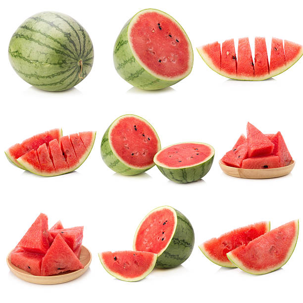 istock Sweet watermelon isolated on white background cutout 544795760