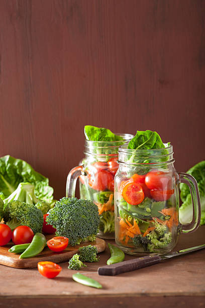 istock healthy vegetable salad in mason jar. tomato, broccoli, carrot, 544797302