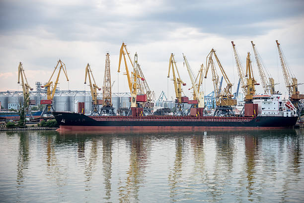 Industrial port Odessa Industrial port with cranes and ship. Odessa casablanca stock pictures, royalty-free photos & images