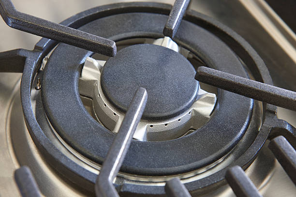 istock Kitchen gas stove detail. Equipment. Horizontal 544797986