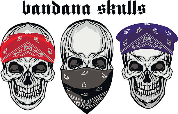 Bandana skull Gothic coat of arms with skull, grunge.vintage design t-shirts Bandana stock illustrations