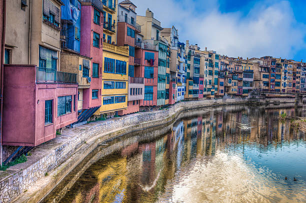 Coloured houses & River Scene, Girona, Spain