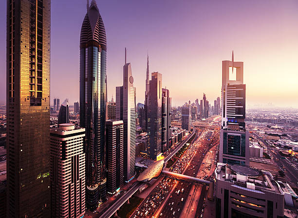 istock Dubai skyline in sunset time, United Arab Emirates 544807734