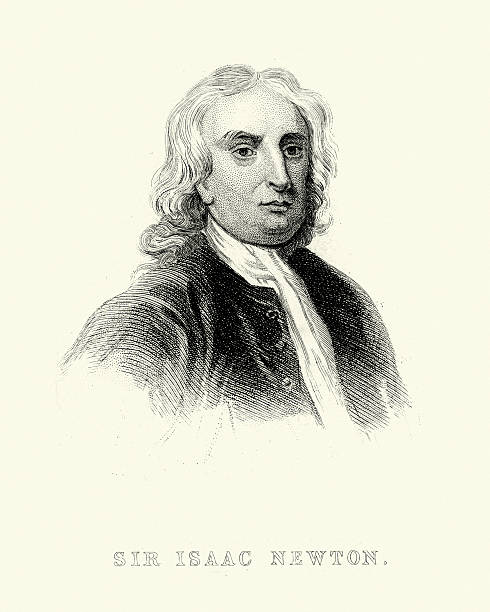 portret sir isaac niuton - sir isaac newton stock illustrations