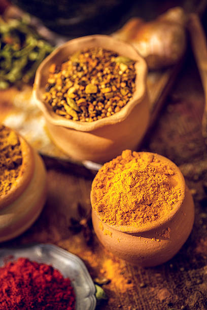 istock Indian Spices on Wooden Background 544813518