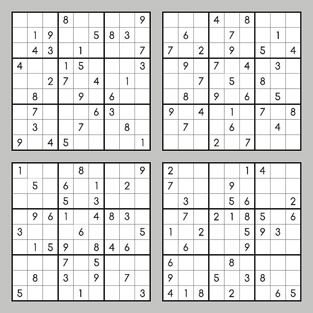 bildbanksillustrationer, clip art samt tecknat material och ikoner med sudoku vector puzzles - sudoku