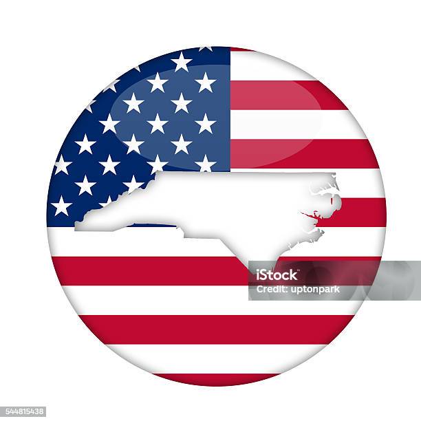 North Carolina State Of America Badge Stock Illustration - Download Image Now - American Flag, Circle, Clipping Path