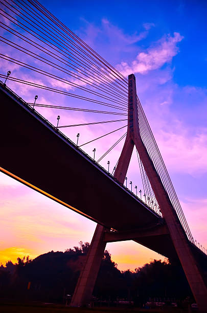 istock View of the Cable-stayed bridge at dusk in Kaohsiung, Taiwan. 544815710
