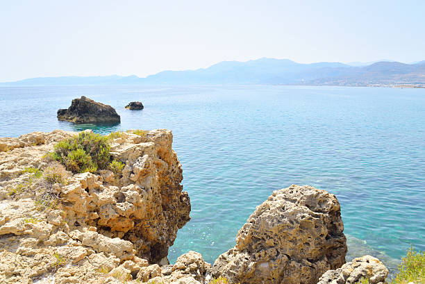 istock Rocks on the coast of Cretan Sea. 544816362