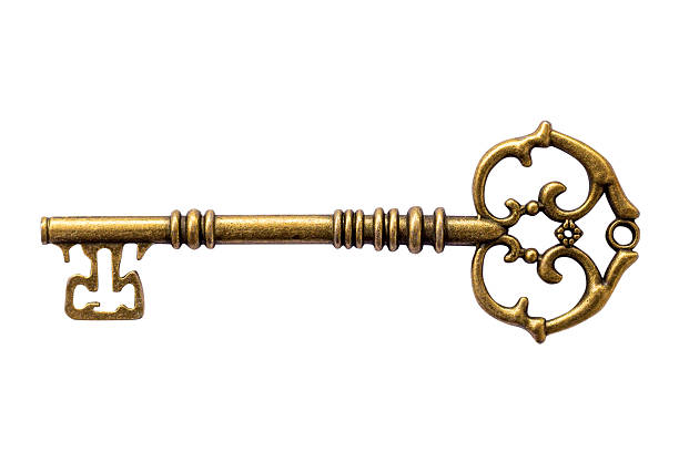 istock Close up Key vintage on isolated white with clipping path. 544818152