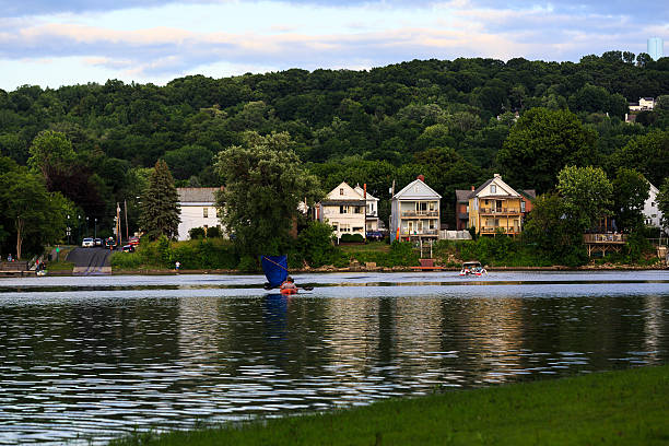 istock Hudson and Mohawk River view meeting at Livingston NY 544818668