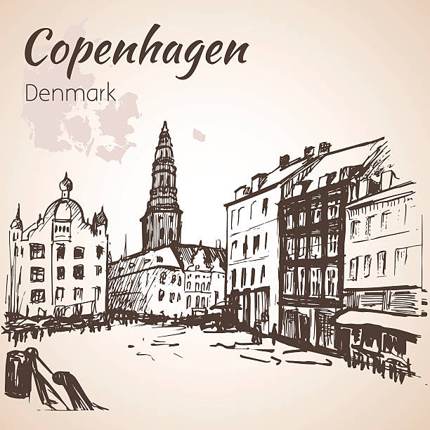 hauptplatz, amagertorv-copenhagen - danish culture denmark old fashioned sign stock-grafiken, -clipart, -cartoons und -symbole