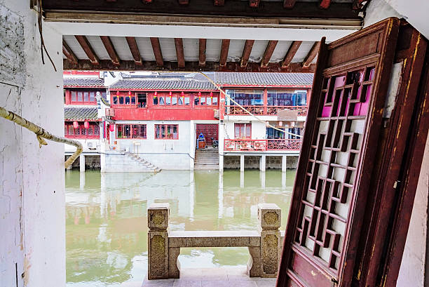Doors in an old chinese water town in Shanghai