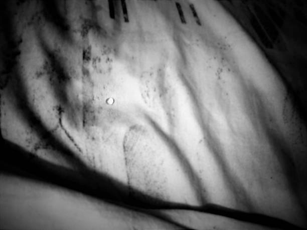 Water Drop on bedsheet stock photo