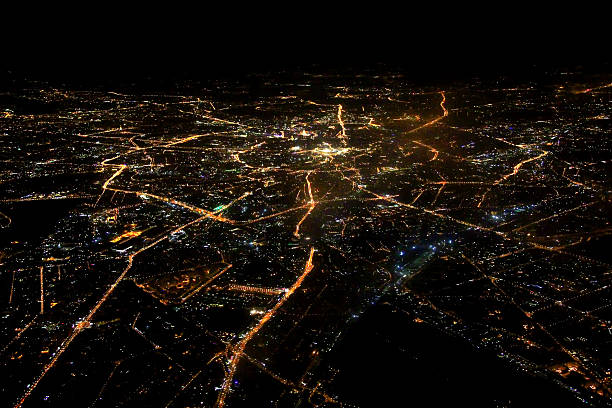 Moscow Aerial view of Moscow at night moscow city stock pictures, royalty-free photos & images