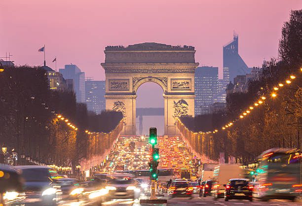 paris arc of triomphe - triumfbågen paris bildbanksfoton och bilder