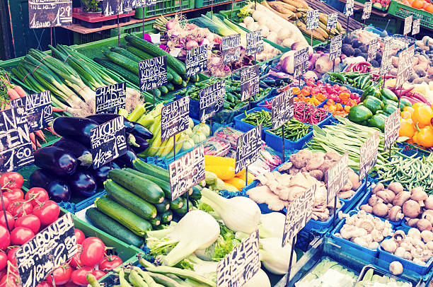 istock Fresh vegetables on market stall 544959402
