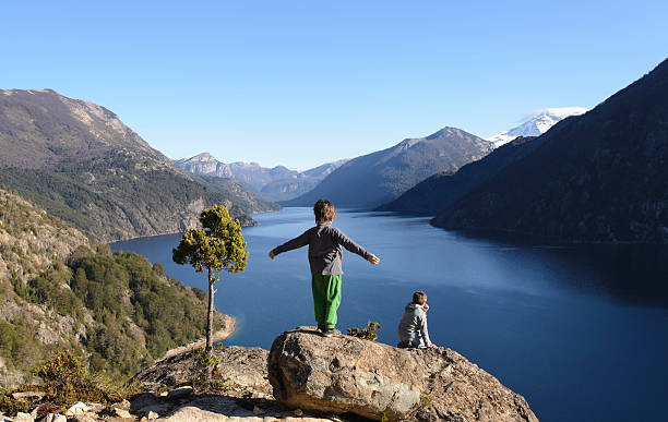 Enjoying the Scenery, San Carlos de Bariloche, Argentina. stock photo