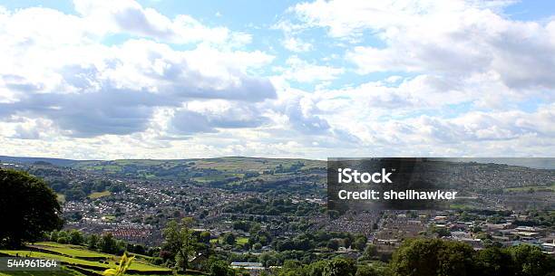 View Of Suburbs Aire Valley In Keighley West Yorkshire Stock Photo - Download Image Now