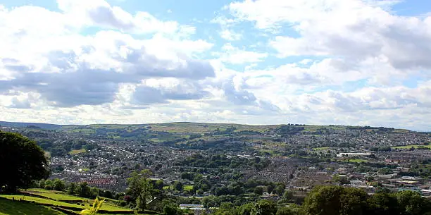 Photo of View of suburbs, Aire Valley in Keighley, West Yorkshire