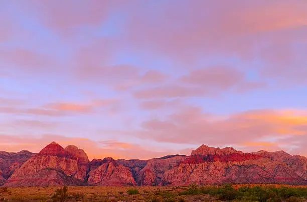 Red Rock Canyon sunset in Las Vegas, US
