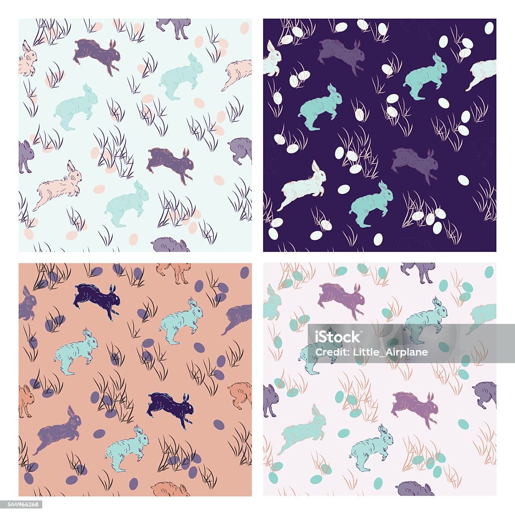 Patterns On Rabbits Rabbit Pattern Set Stock Illustration - Download Image Now - Animal ...