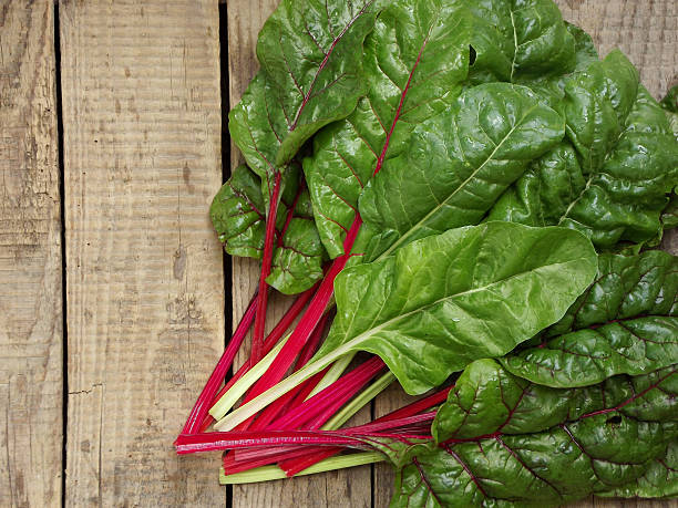 istock Freshly picked green and red colored swiss chard 544967178