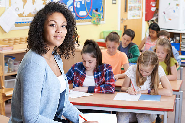 istock Portrait Of Teacher In Class With Pupils 544967270