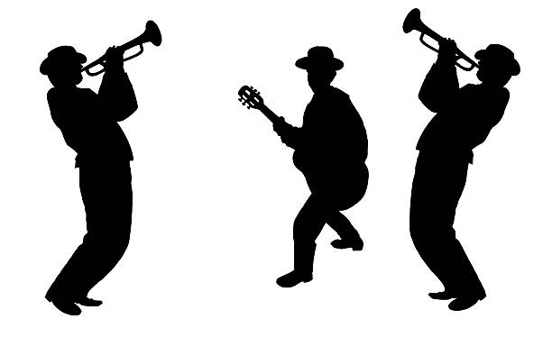 illustrations, cliparts, dessins animés et icônes de musiciens de le jazz - hat band