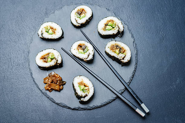 istock eggplant teriyaki vegan avocado cucumber sushi 544967784