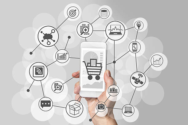 istock Mobile shopping experience with hand holding smartphone 544968392