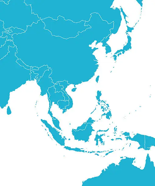 Vector illustration of East Asia Map