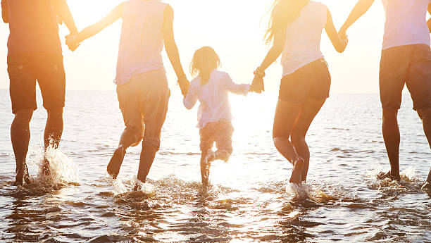 istock Happy friends celebration beach party summer 544970704