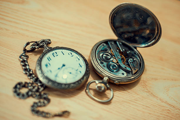istock Vintage pocket watch on old wood 544970810