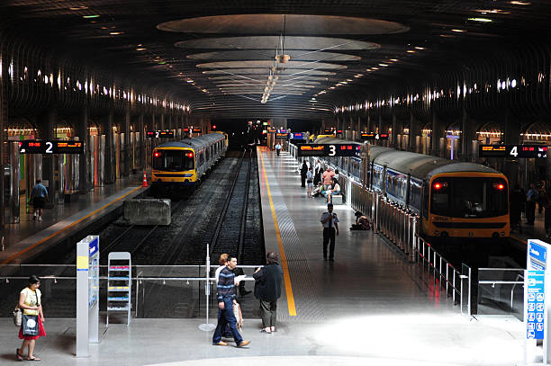 Auckland, New Zealand - June 28, 2016: Travelers walk in Britomart Transport Centre in Auckland, New Zealand. It's the CBD public transport hub of Auckland  that has 75 percent of New Zealand's population with access to rail services