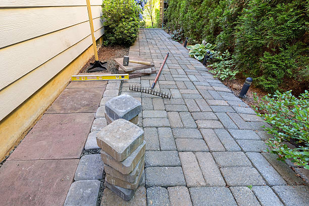 istock Stone Pavers and Tools for Side Yard Landscaping 544975958