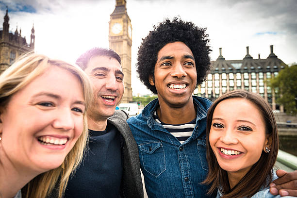 istock Friends have fun in London 544977130