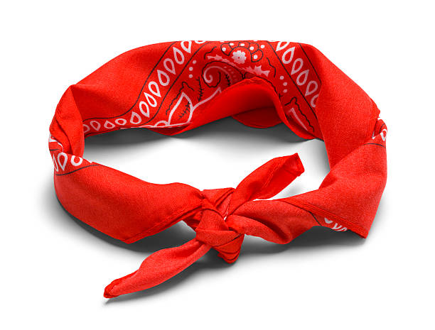 Red Headband Red Hankerchief Headband Isolated on a White Background. bandana photos stock pictures, royalty-free photos & images