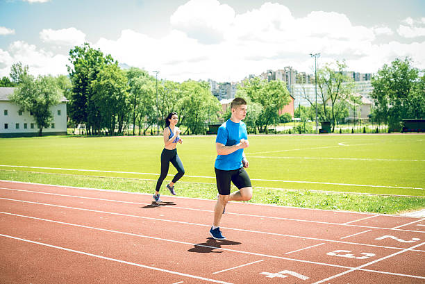 istock Running couple outdoors. 544979116