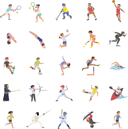 Sports I color vector icons