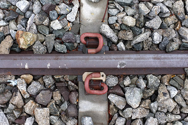 istock Track of railroad after raining 544982146