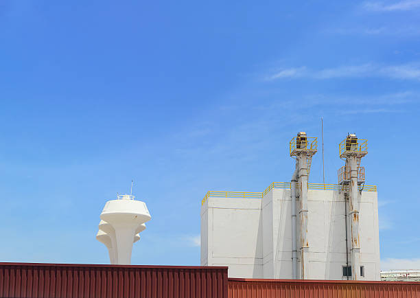 istock The factory building with the smokestacks 544982994
