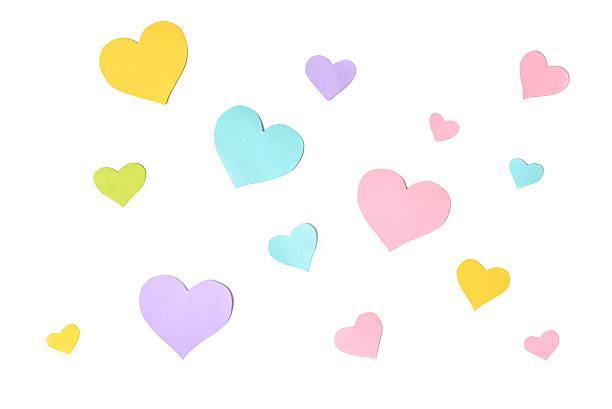 istock Pastel heart shape paper cut background 544984648