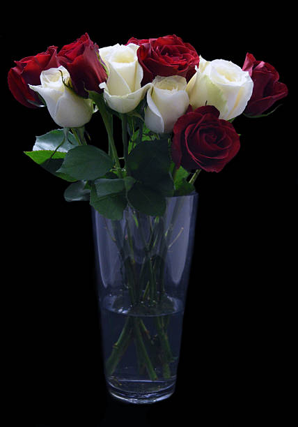 istock Red-White Roses in Vase 544985974