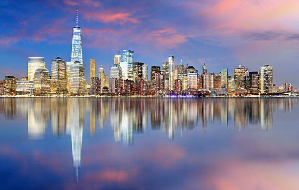 istock Manhattan skyline, New York City at night 544989392